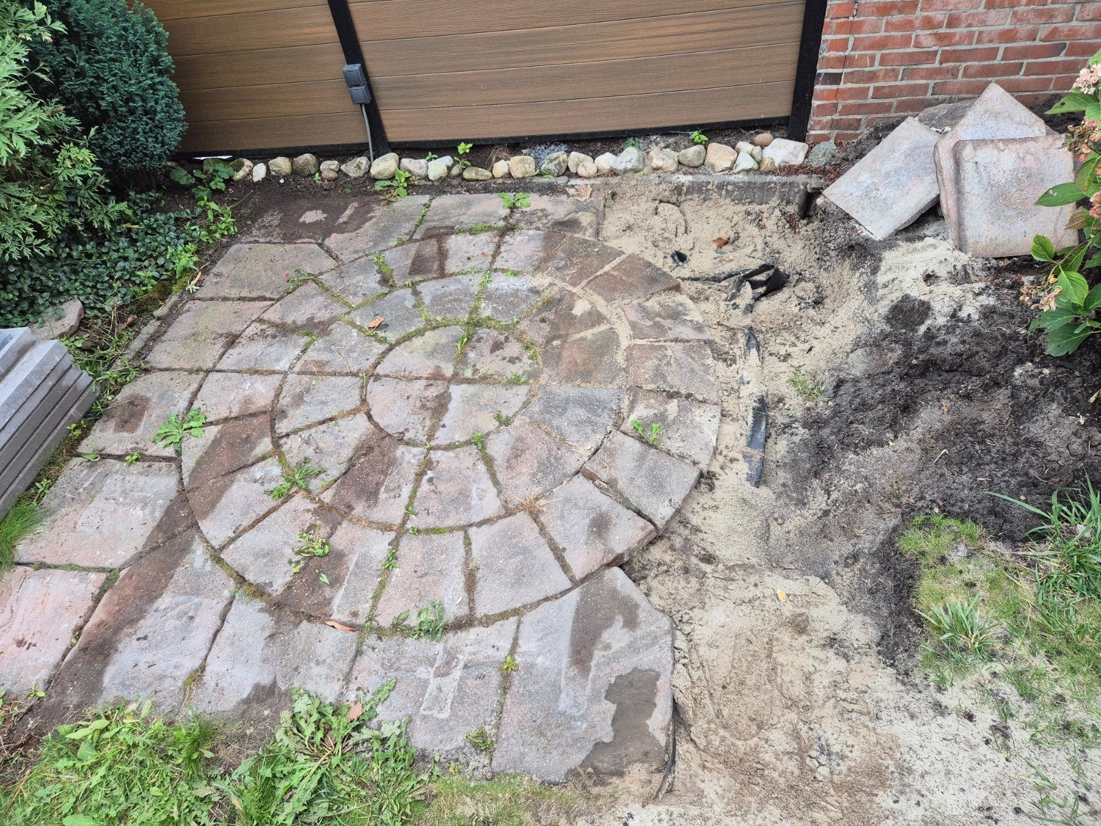 Terrasstenen cirkel, Tuin en Terras, Ophalen, Gebruikt, Beton, Klinkers