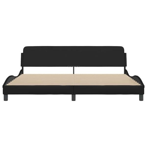 Foto 2 van Bedframe "Dover" kunstleer zwart 193x203 cm nieuw in doos