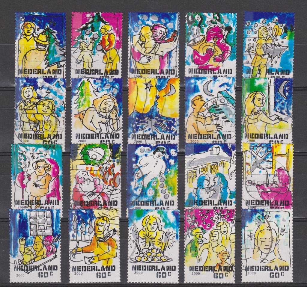 NVPH Nederland 1931 - 1950 gebruikt Decemberzegels 2000, Ophalen of Verzenden, Na 1940, Gestempeld