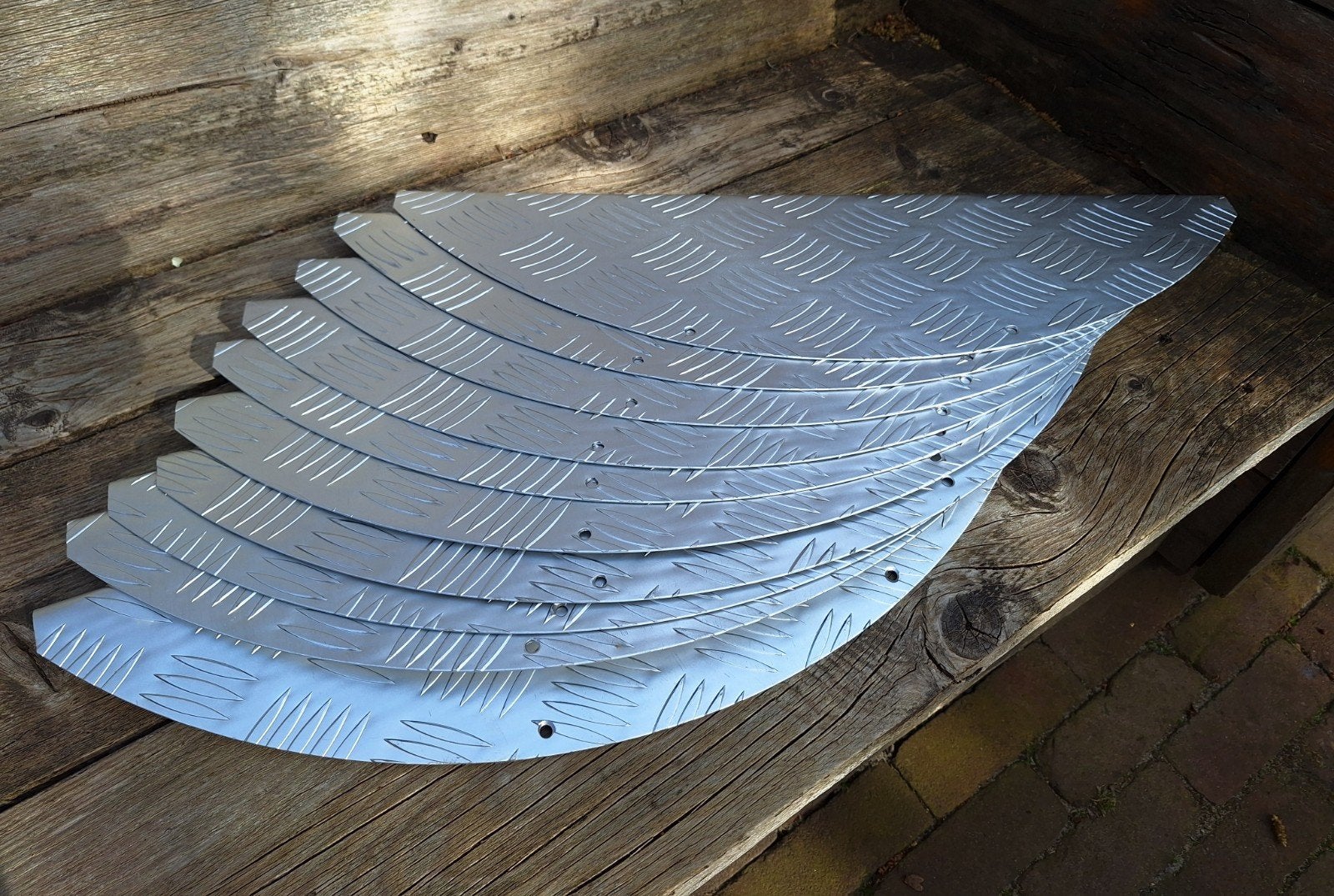 Traptreden/trapmaantjes, aluminium traanplaat, 14 stuks., Ophalen of Verzenden, Zo goed als nieuw, Minder dan 2 meter