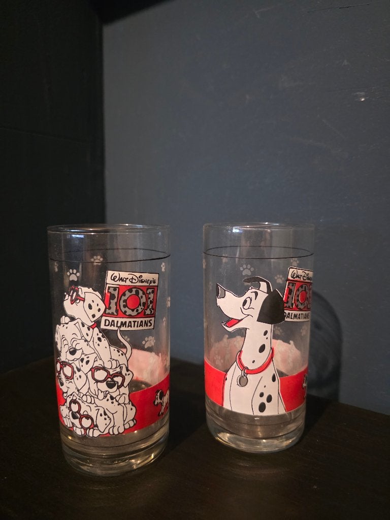 Disney 101 Dalmatians glazen – set van 2, Ophalen of Verzenden, Overige figuren, Gebruikt, Servies