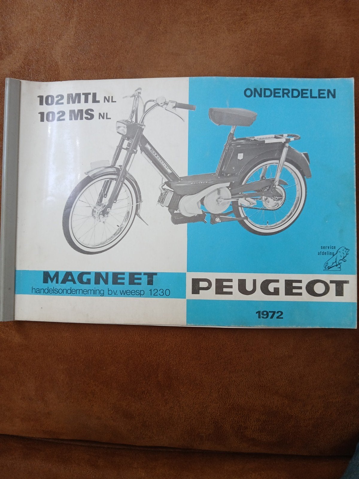 Peugeot 102 MTL/MS Onderdelenboek 1972, Ophalen of Verzenden