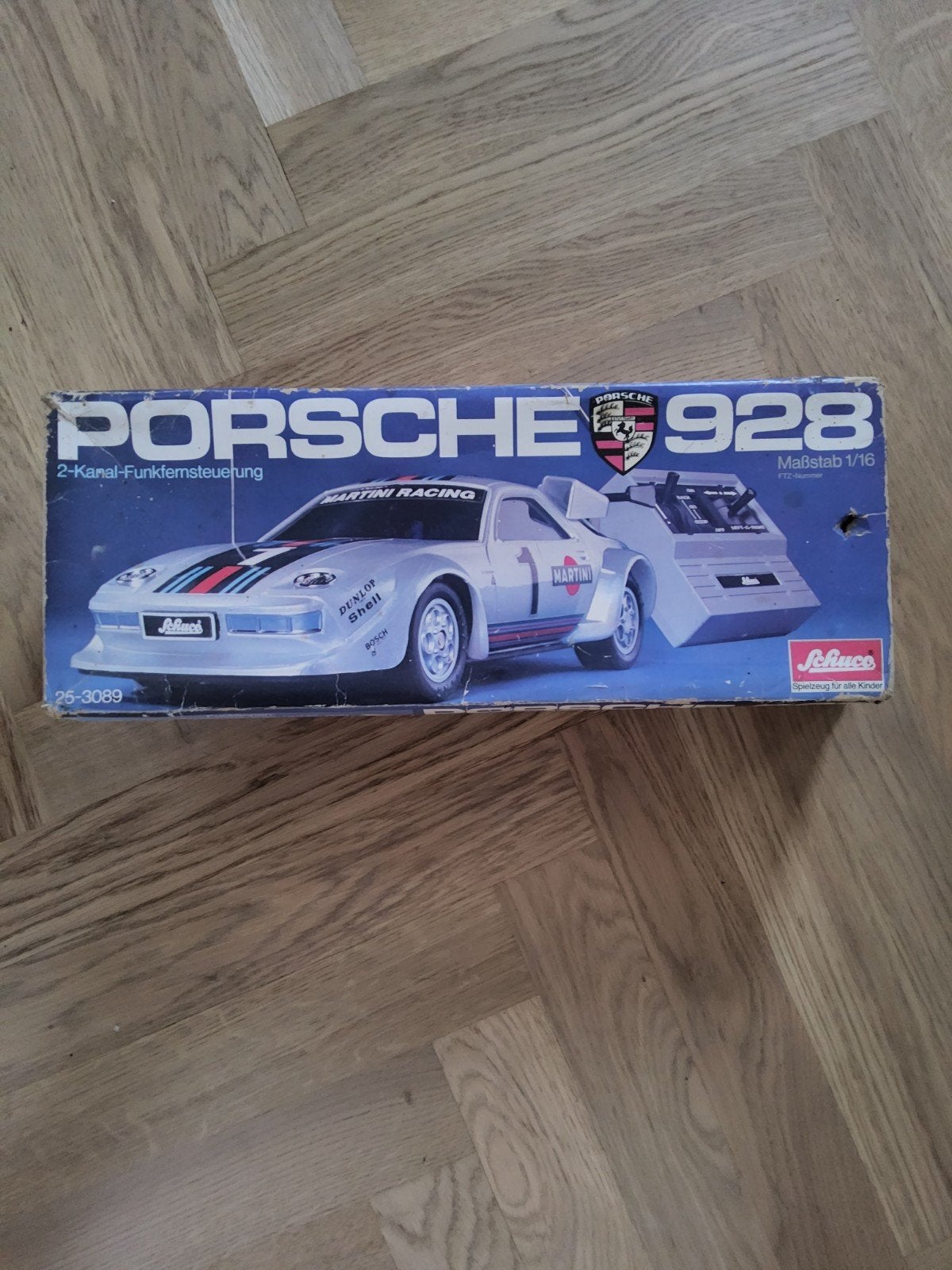 Vintage Schuco Porsche 928 Martini Racing RC Auto 1:16, Elektro, Gebruikt, Ophalen of Verzenden, RTR (Ready to Run)