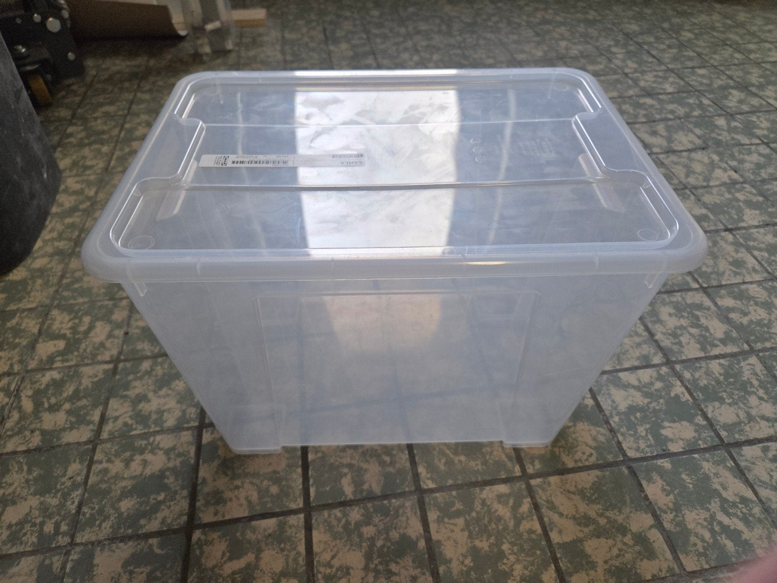 4x IKEA Samla plastic doos + deksel 39x28x28 cm, Doe-het-zelf en Verbouw, Kratten en Dozen, Ophalen, Doos, 100 cm of meer, 60 cm of meer