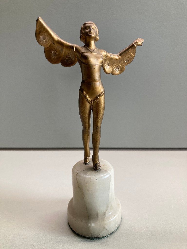 shabby chic art deco danseres beeld, Minder dan 20 cm, Ophalen of Verzenden, Beeld, Composieten