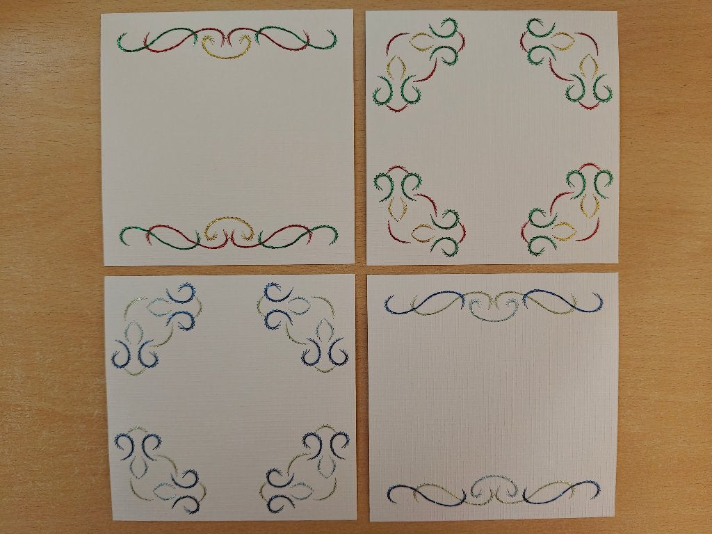 geborduurde oplegkaarten setje nr. 7, Ophalen of Verzenden, Nieuw, Overige thema's, Blanco kaart of Basiskaart