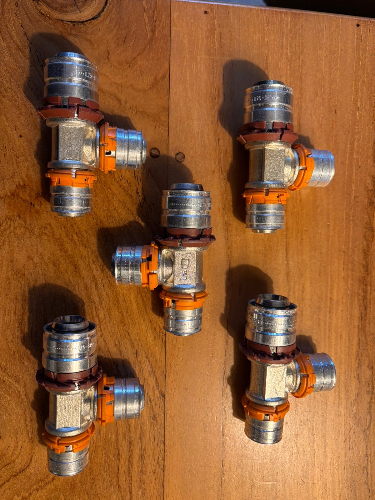 5 Uponor t-stukken 25x20 x20, Ophalen of Verzenden, Nieuw, Overige typen