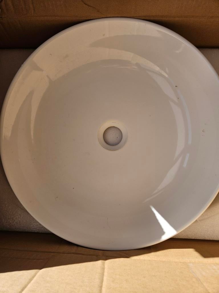 Keramische Witte Ronde Wastafel Badkamer - Zo goed als nieuw, Ophalen, Zo goed als nieuw, Wastafel