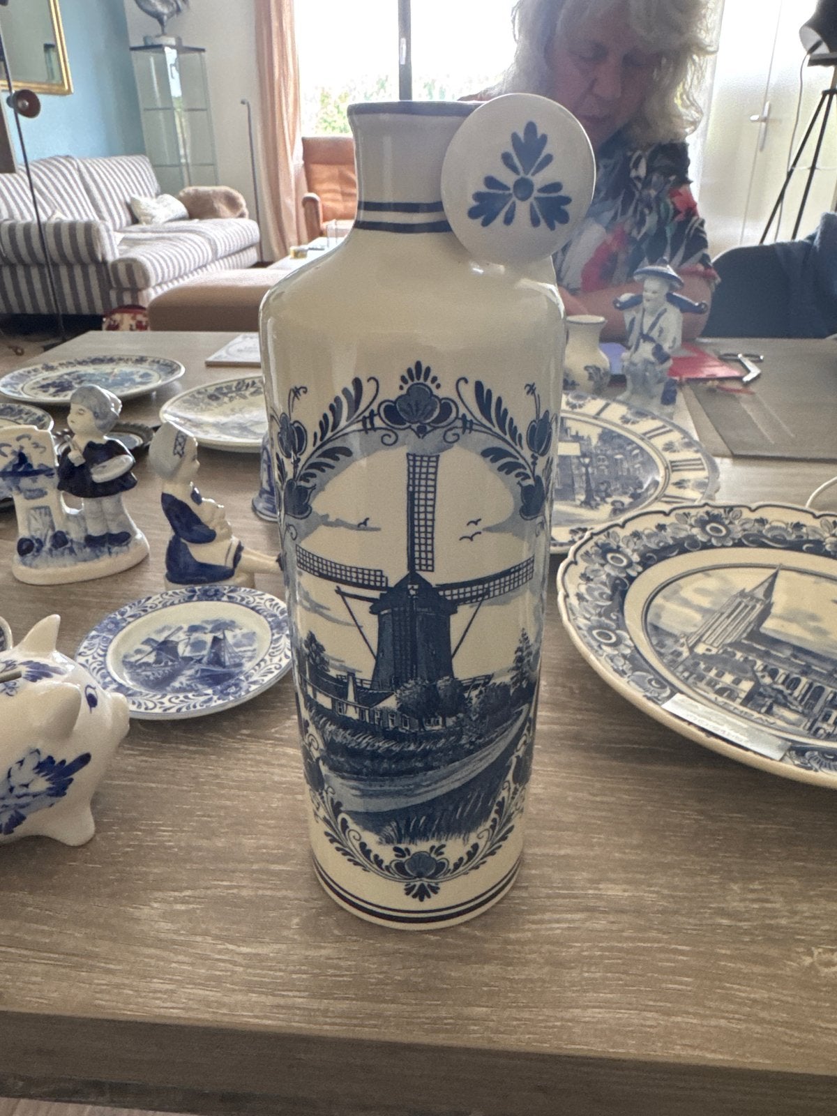 Royal Goedewaagen Blue Delft Holland Vaas met Kurk Dop, Antiek en Kunst, Ophalen