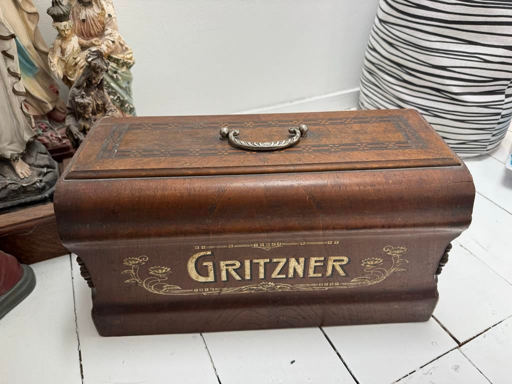 Gritzer houten kist decoratief zonder naaimachine, Ophalen