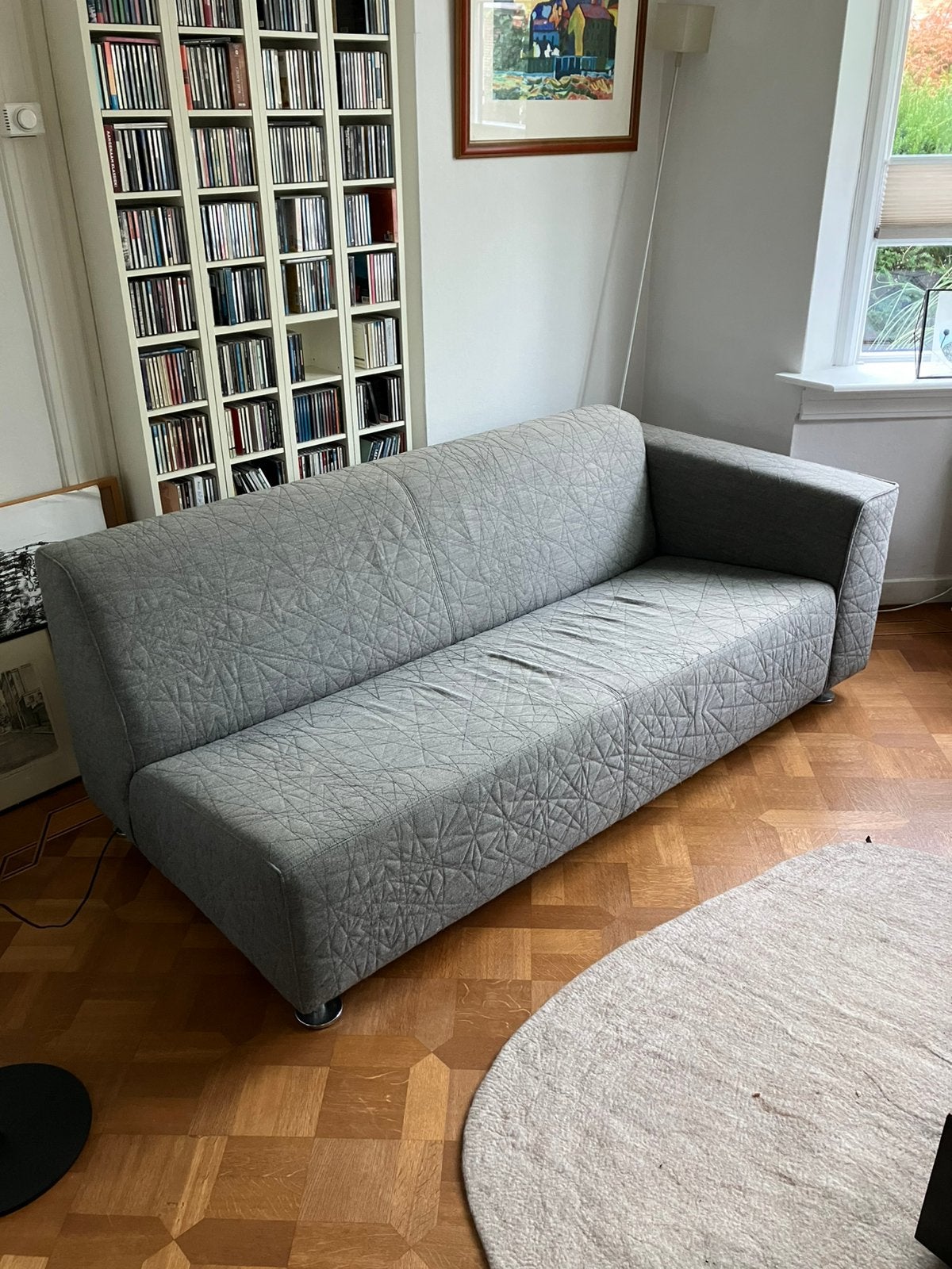 Gelderland design bank, grijs, Huis en Inrichting, Ophalen, Gebruikt, 150 tot 200 cm, Driepersoons