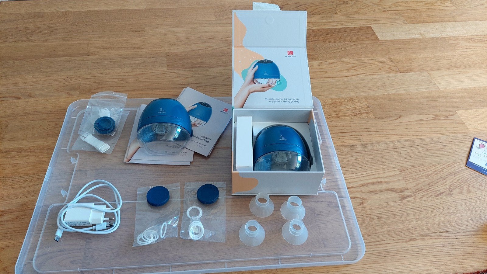 Horigen Draagbare Borstkolf - Handsfree en Comfortabel, Inclusief flessen, Borstkolf, Ophalen of Verzenden, Zo goed als nieuw
