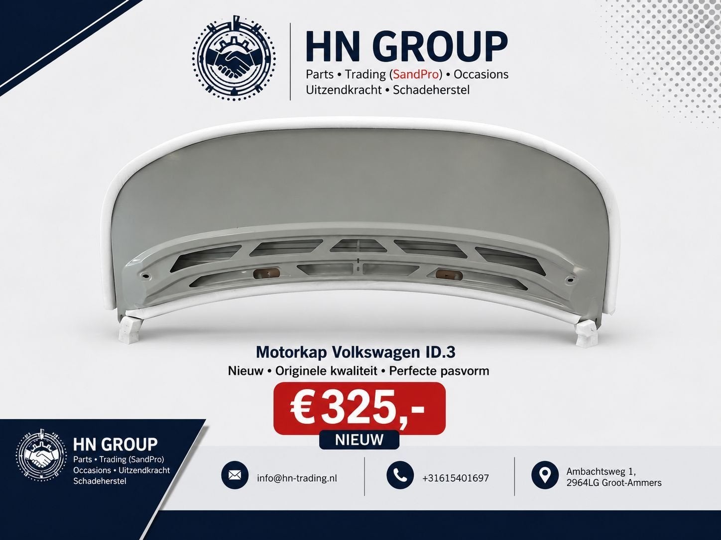 Motorkap Volkswagen ID 3 Nieuw, -, Volkswagen, -, Nieuw