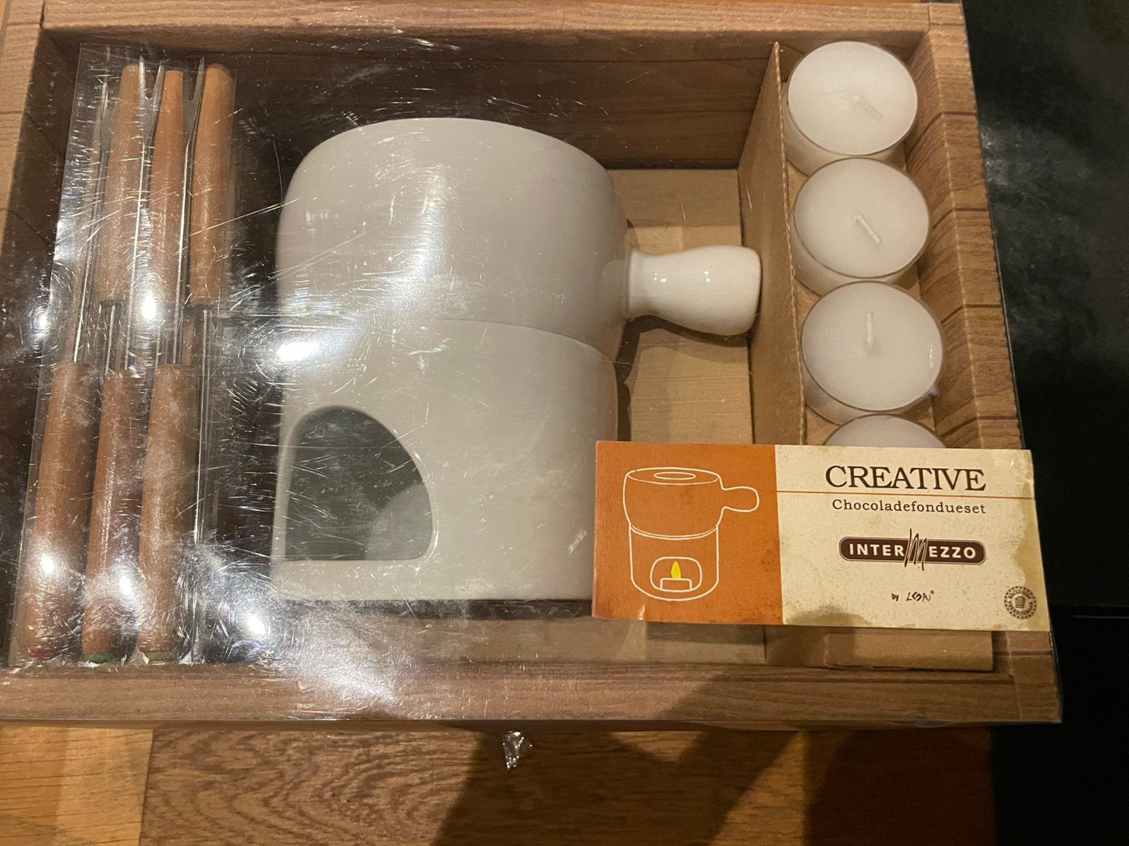 Chocolade fondue set Intermezzo nieuw, Witgoed en Apparatuur, Ophalen, Nieuw, Waxinelicht, Fondueset