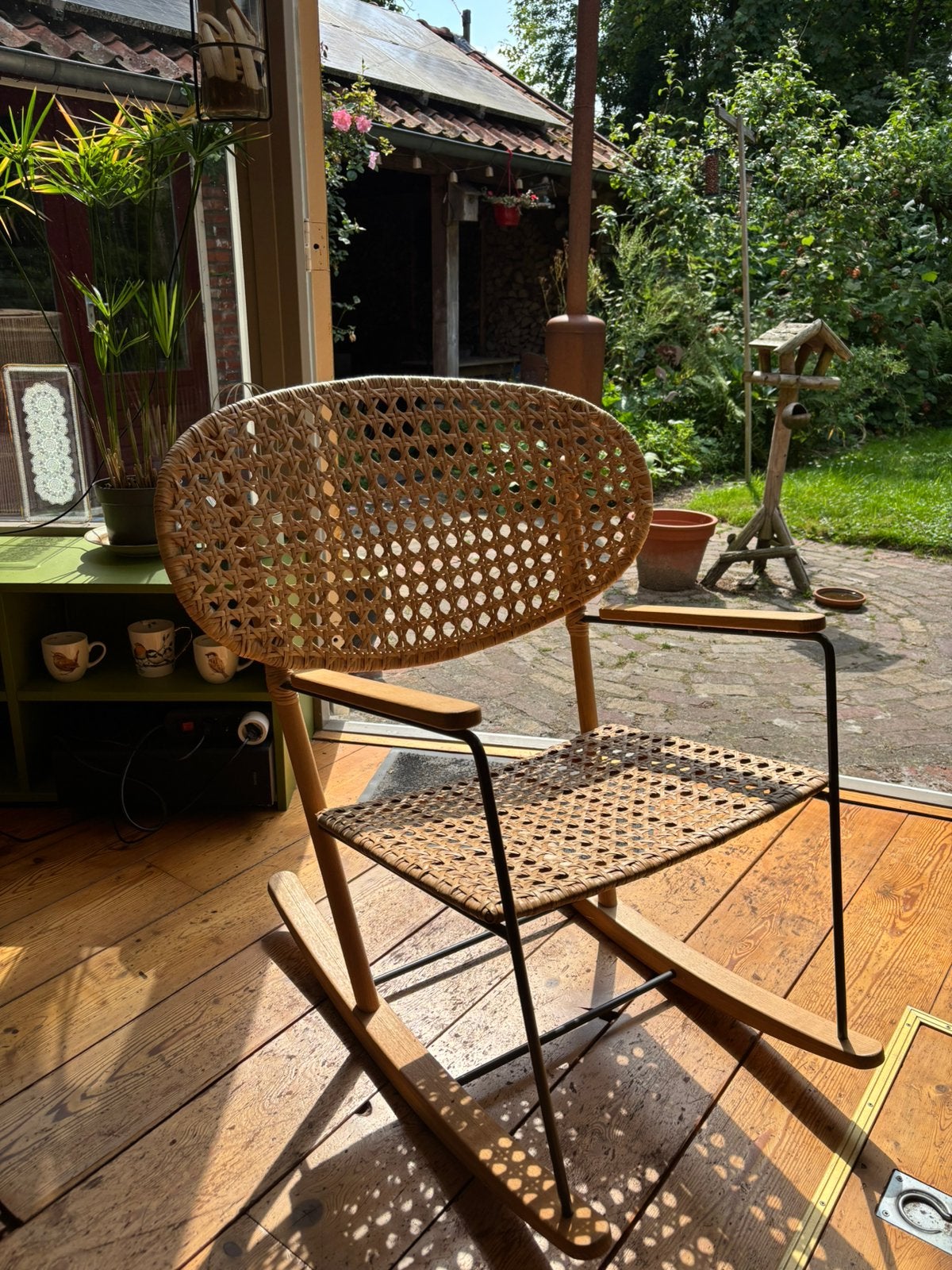 Schommelstoel Gronadal van Ikea rotan zitting en rugleuning, Tuin en Terras, Tuinstoelen, Ophalen, Zo goed als nieuw, Rotan