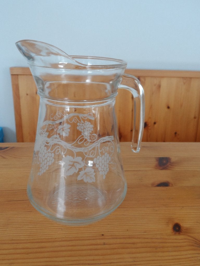 Waterkan / schenkkan met 2 glazen, Overige typen, Ophalen of Verzenden, Gebruikt, Glas