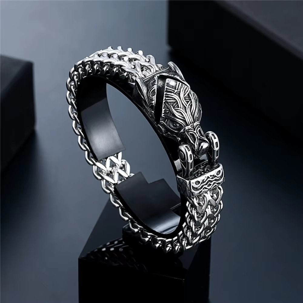 Roestvrij Stalen Berenkop Heren Armband, Verzenden, Nieuw, Zilver, Staal