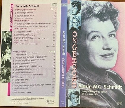 Annie M.G. Schmidt 	Ongehoord-longbox met 2 cd’s+dik boekje, Boxset, Cabaret of Kleinkunst, Zo goed als nieuw, Bonusmateriaal