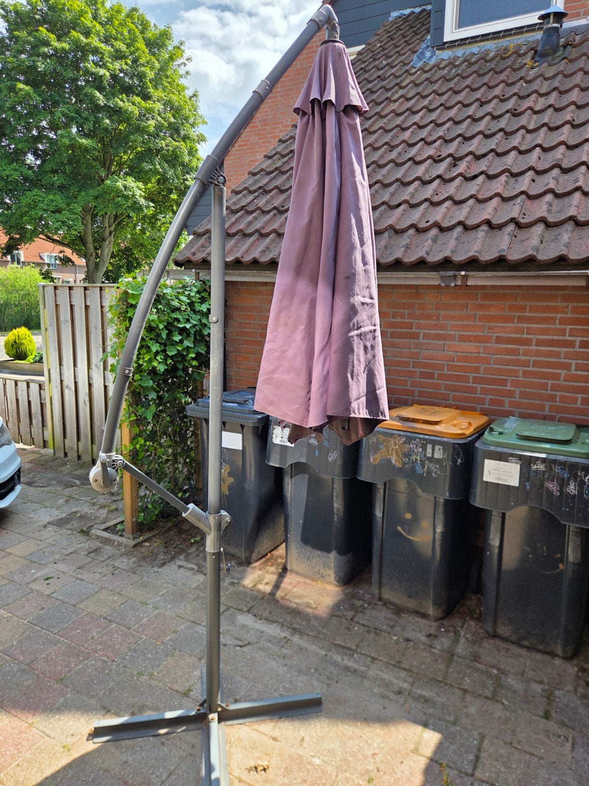 Gratis parasol, Ophalen, Gebruikt