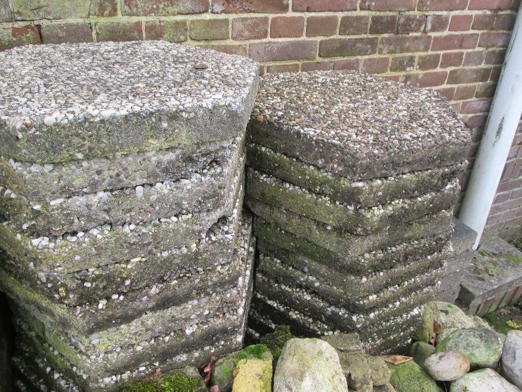 restje grindtegels 6 hoekig, Ophalen, Gebruikt, Beton, Terrastegels