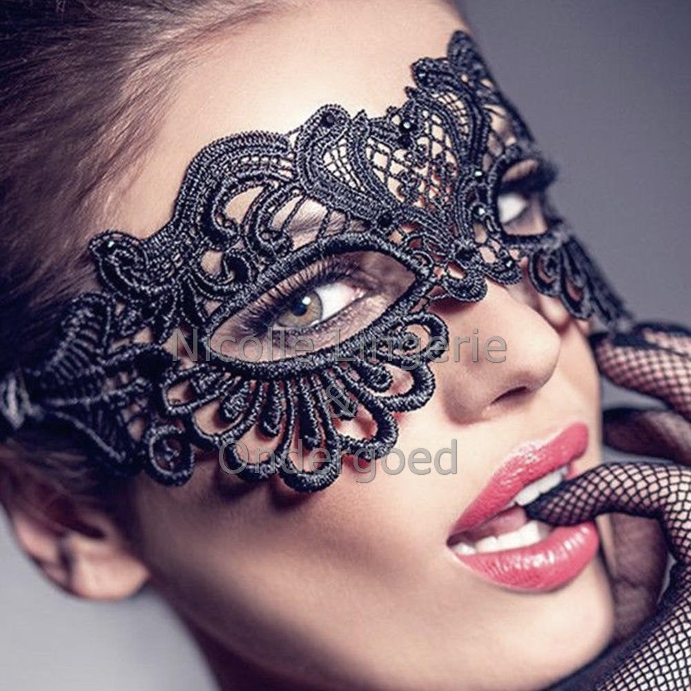 Sensueel Anoniem Sierlijk Oogmasker Met zijden lint (087), Nicolle_Lingerie, Ophalen of Verzenden, Zwart, Overige typen