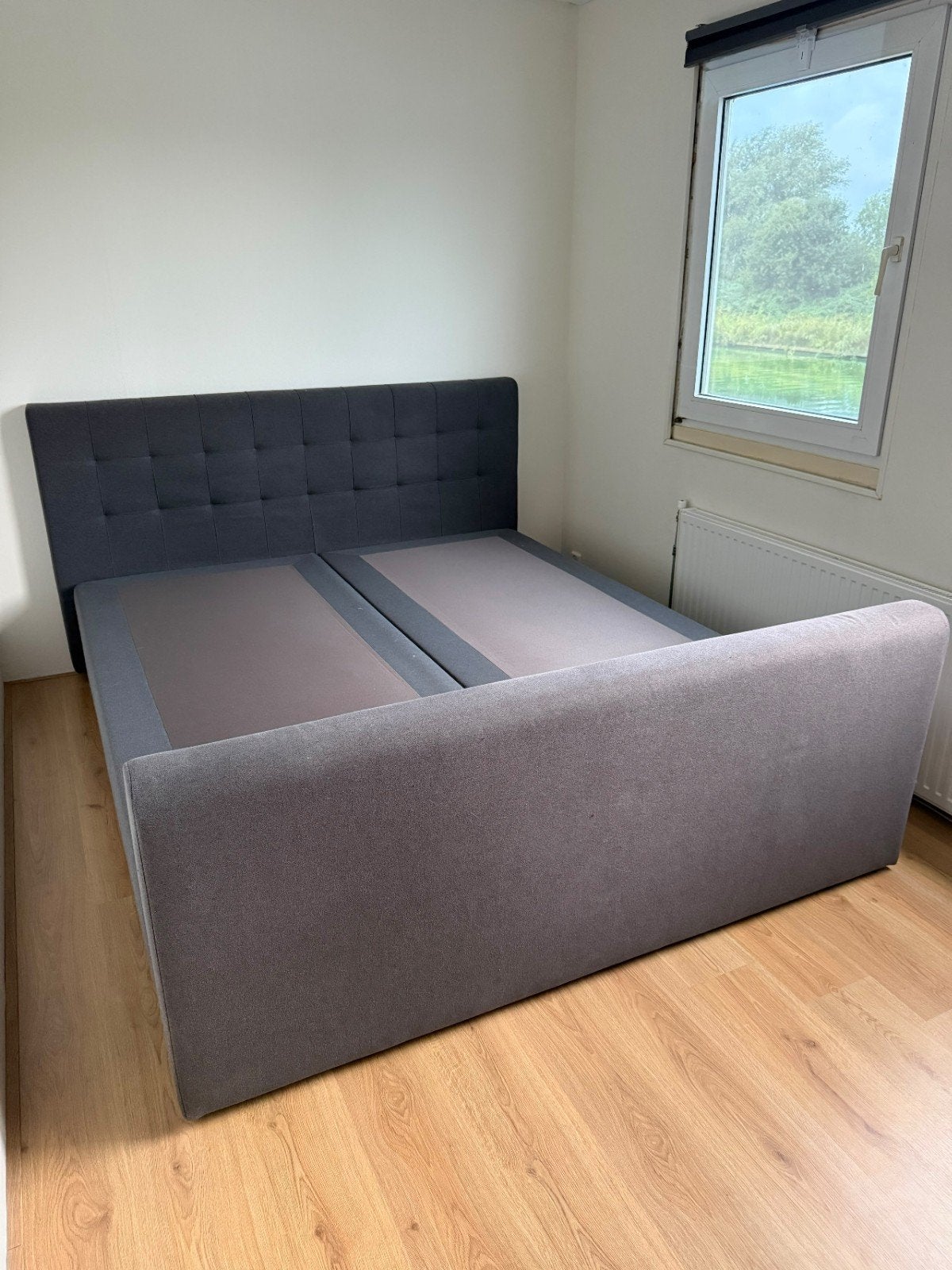 Boxspring 180x200 cm met achterbord (zonder matrassen), Ophalen, Gebruikt, Tweepersoons, 180 cm