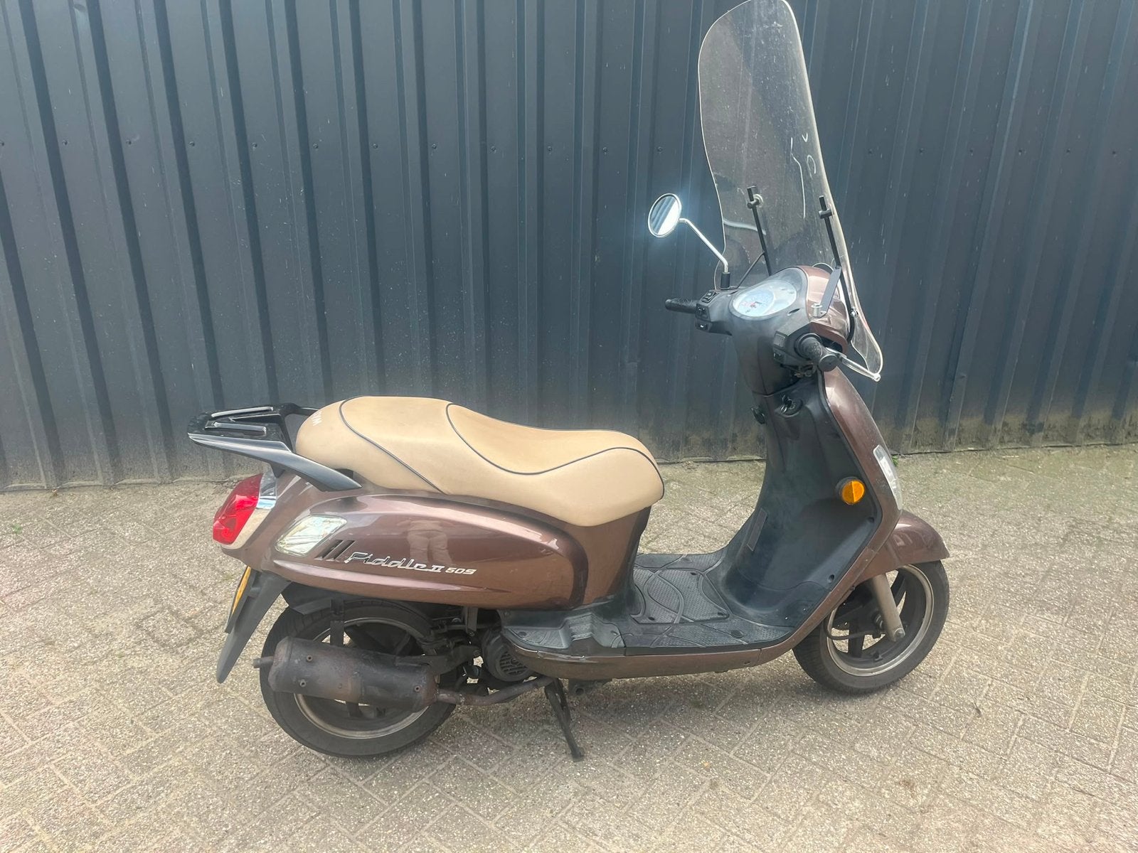 Sym Fiddle II 50S Scooter - Bruin, 21008 km, Gebruikt, Maximaal 45 km/u, Ophalen of Verzenden, Benzine