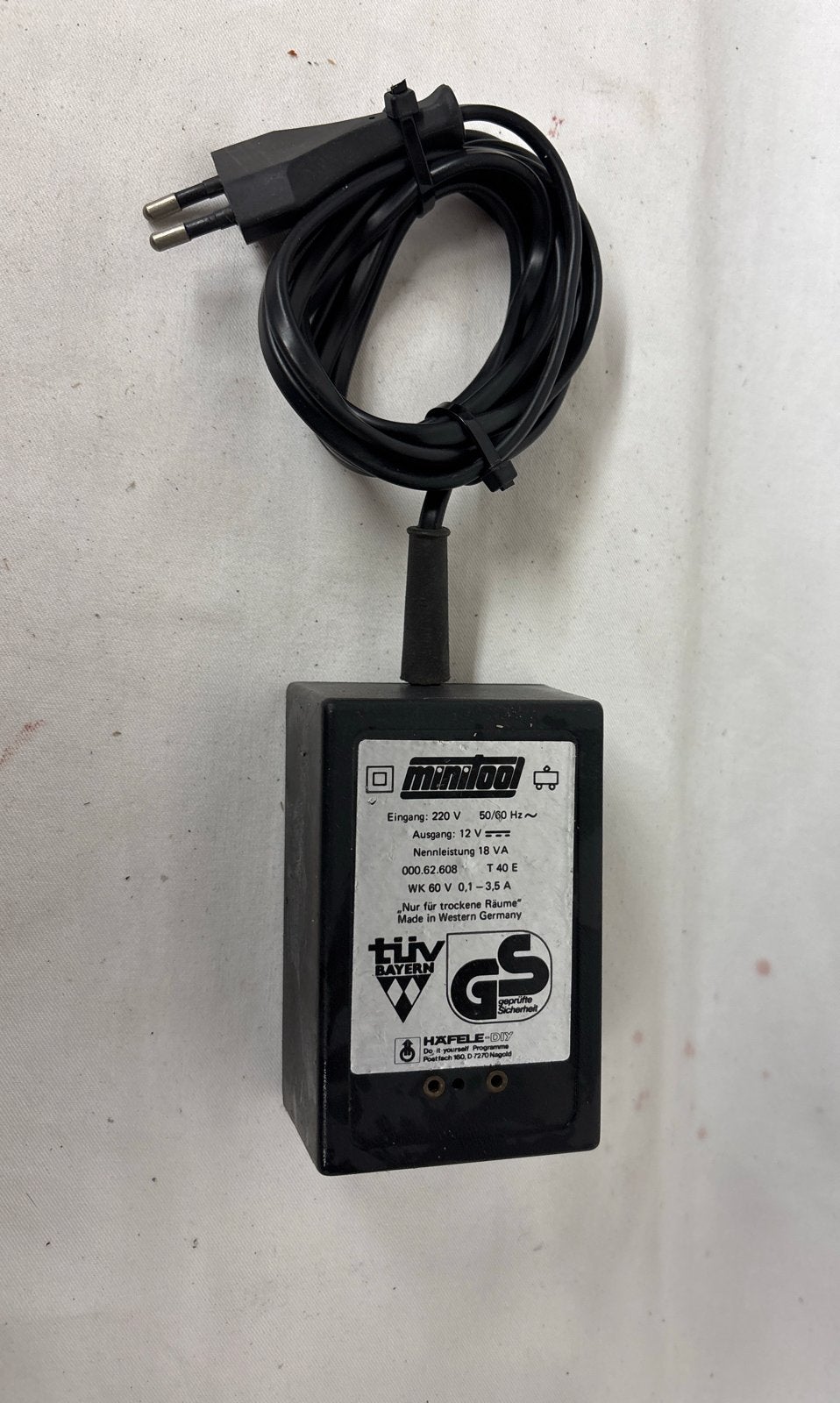 Minitool Voeding 220V naar 12V - Made in Western Germany, Ophalen of Verzenden, Gebruikt