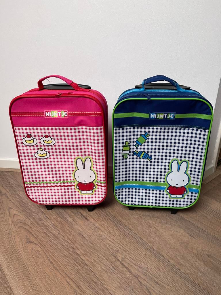 Nijntje Kinderkoffer - Roze & Blauw (Set van 2), Ophalen, 40 tot 60 cm, Gebruikt, 20 tot 30 cm