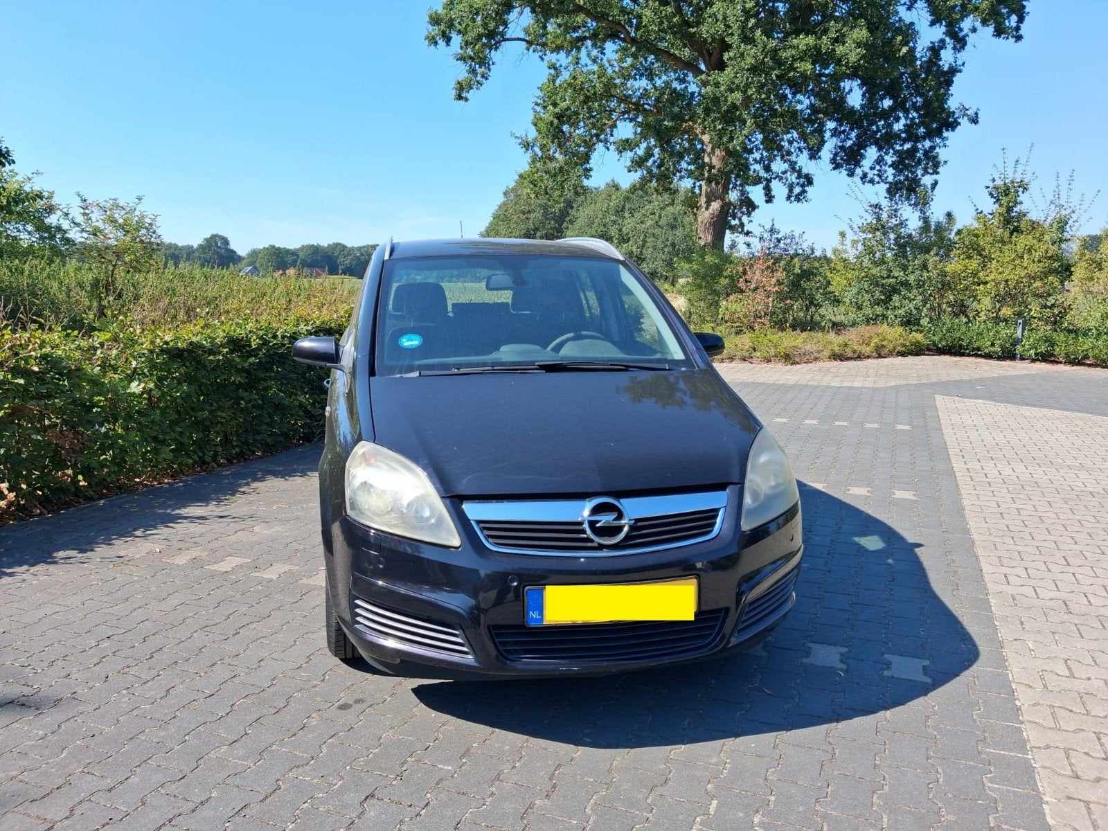Opel Zafira 1.8 2006 zwart, Auto's, Voorwielaandrijving, Stof, Zwart, Grijs