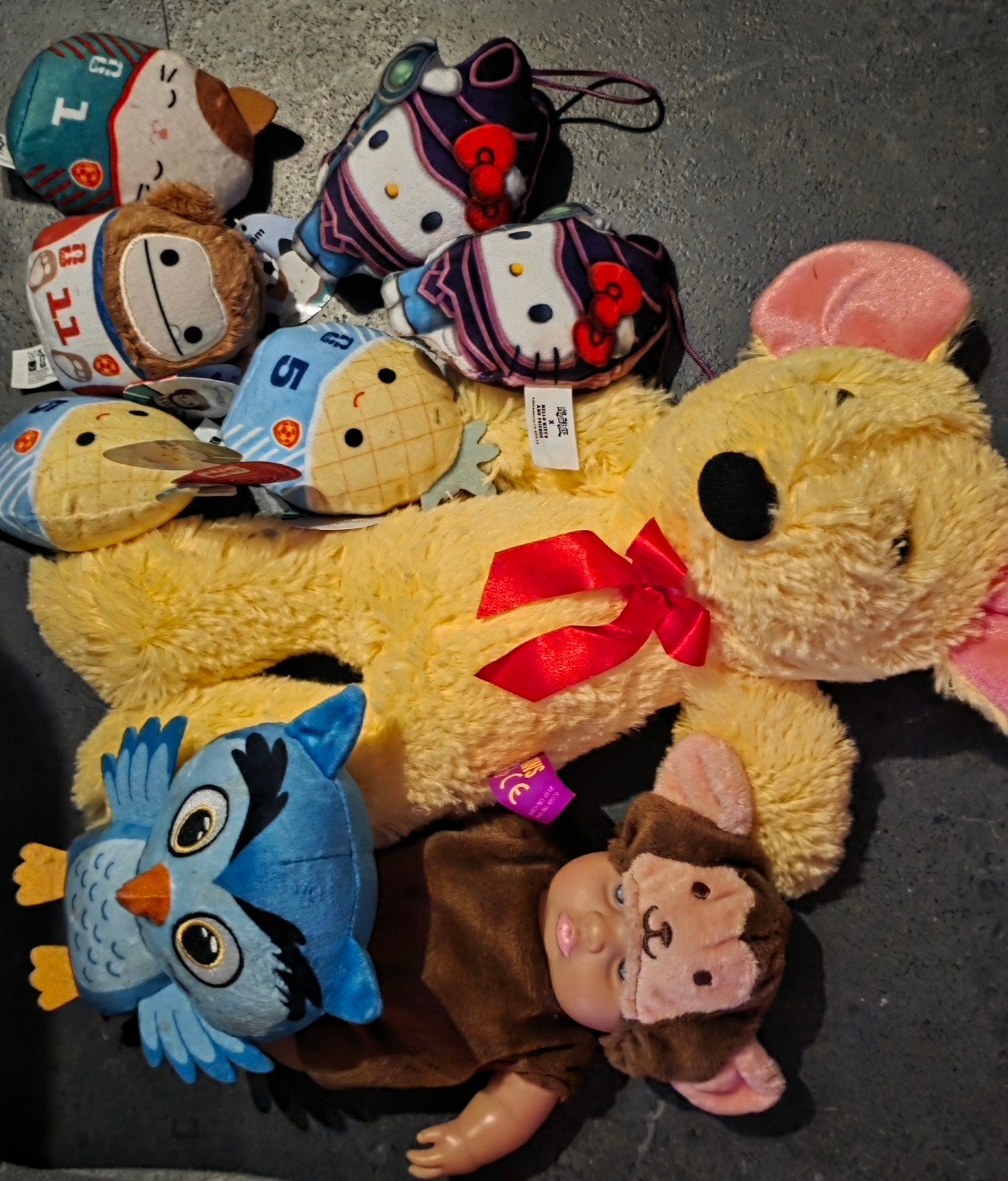 Gratis knuffels en pop - diverse soorten, Ophalen, Muis, Gebruikt, Geel