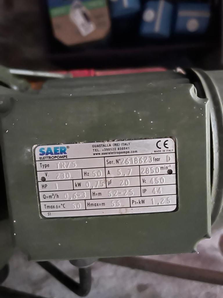 In prima staat Saer IR/3 waterpomp incl. Drukvat, Ophalen, Zo goed als nieuw, Elektrisch
