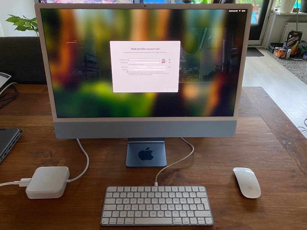 Apple iMac 24" (2021) MJV93N/A 8GB/256GB 7 Core GPU blauw, Ophalen, 256 GB, IMac, Zo goed als nieuw