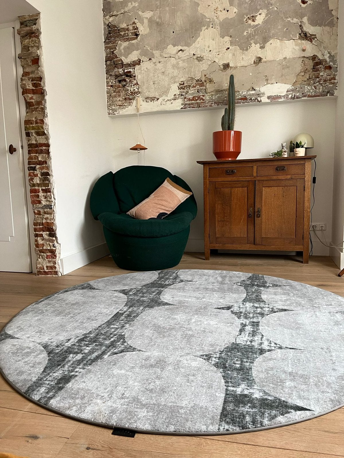 Splinternieuw Desso & Ex Nature Rond Design vloerkleed 200cm, Huis en Inrichting, Rond, Ophalen of Verzenden, 200 cm of meer, Grijs