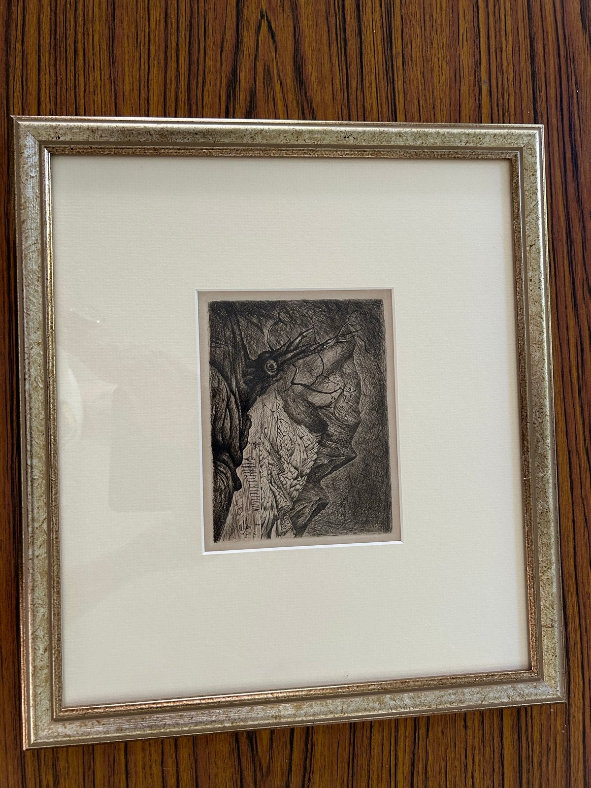 Prachtige Litho in Houten Lijst - Kunstwerk 30x37cm, Antiek en Kunst, Kunst | Litho's en Zeefdrukken, Ingelijst, Ophalen, Overige onderwerpen