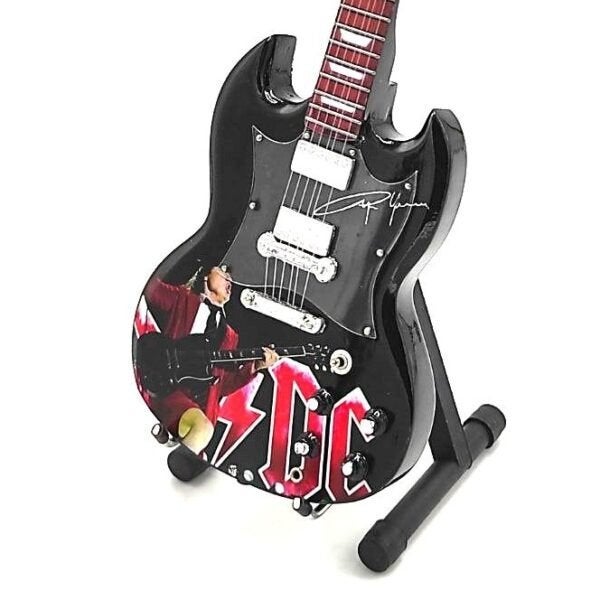 ACDC Angus Young foto miniatuur gitaar 25cm mini guitar deco, Info@deconoord.nl, Deco Noord, Nieuw, Ophalen of Verzenden