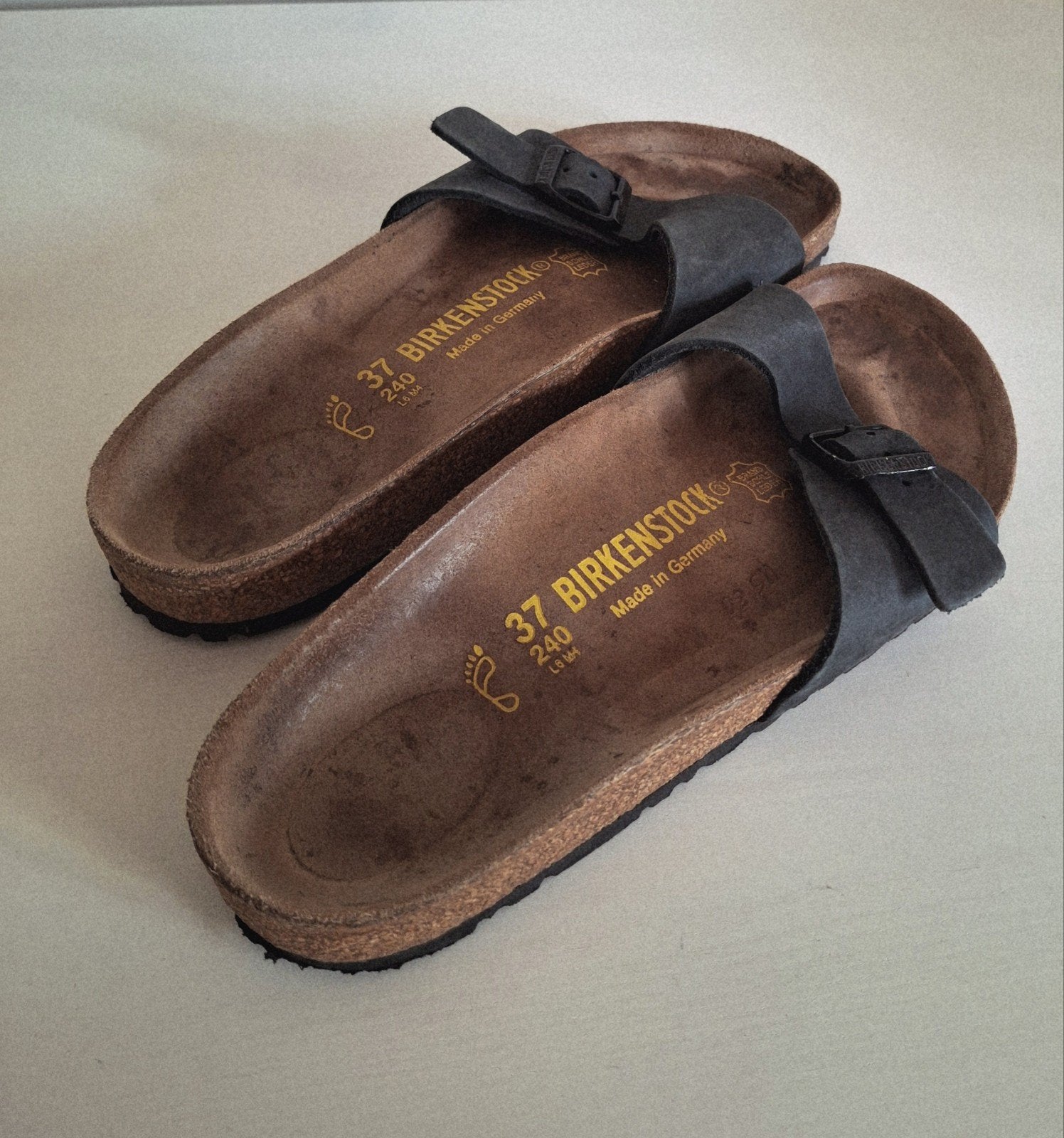 Birkenstock Madrid slippers, Zwart, Ophalen of Verzenden, Zo goed als nieuw, Birkenstock