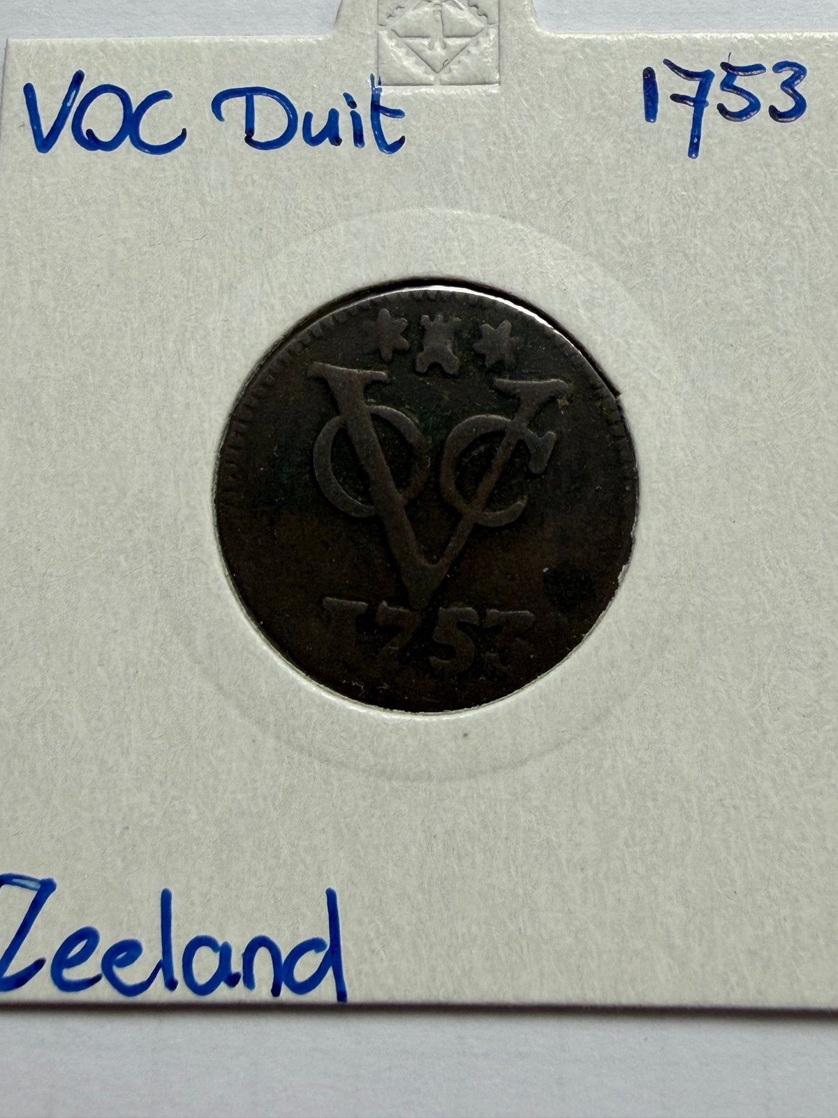 VOC Duit 1753 Zeeland - Zeldzame Munt, Postzegels en Munten, Munten | Nederland, Ophalen of Verzenden, Vóór koninkrijk, Overige waardes
