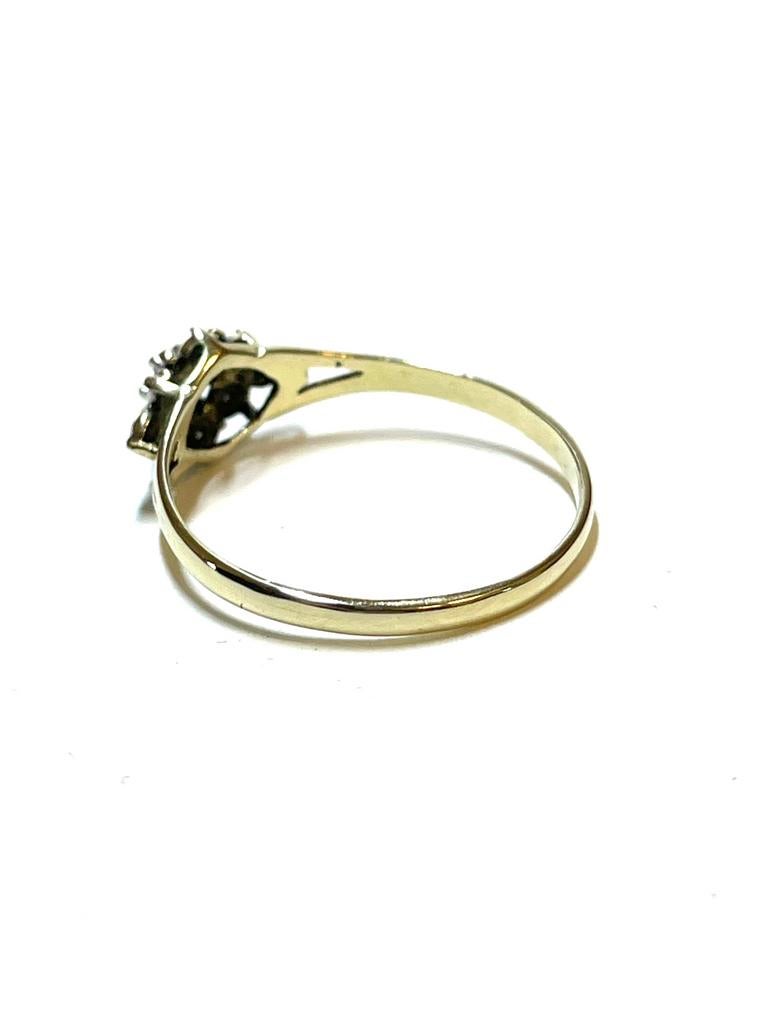 14k gouden ring met diamanten, -, Ophalen of Verzenden, Zo goed als nieuw, Dame