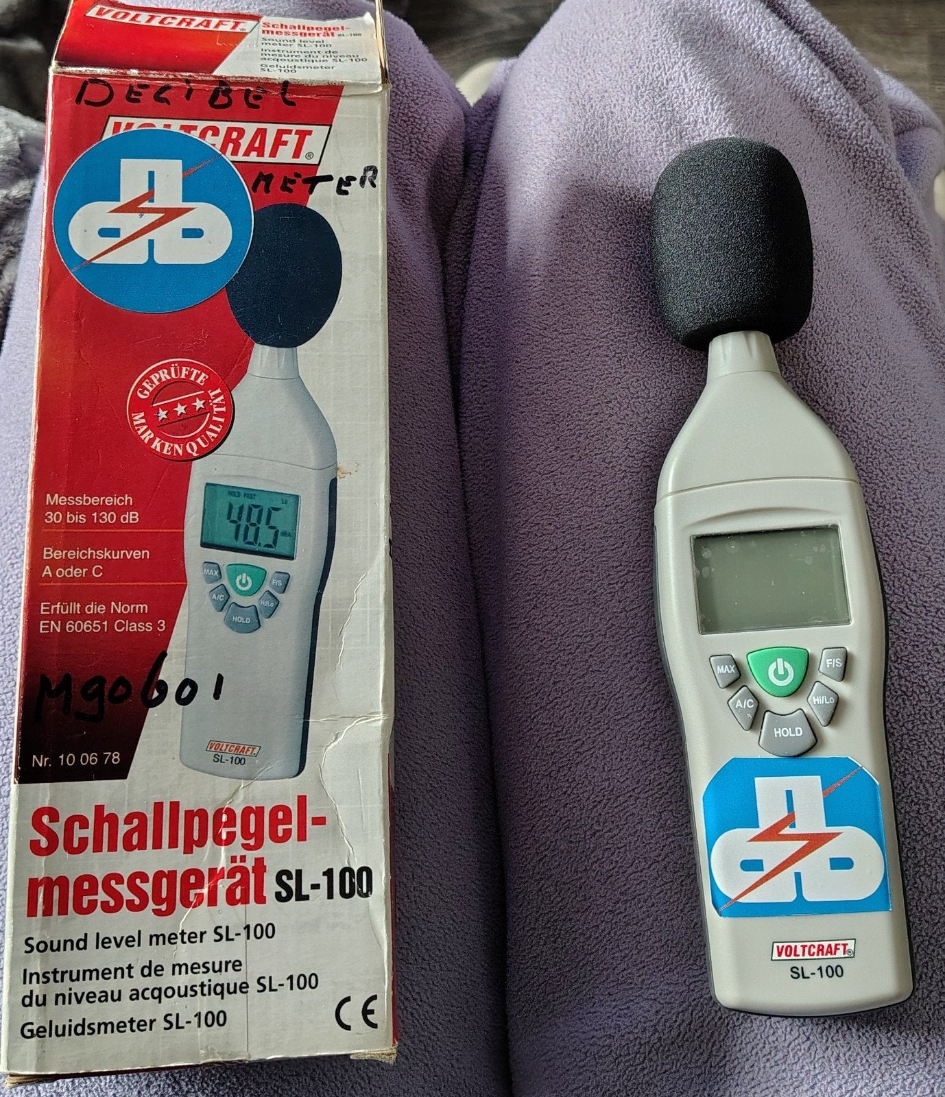 Nieuwe Voltcraft SL-100 Decibelmeter - Geluidsmeter, Ophalen, Nieuw
