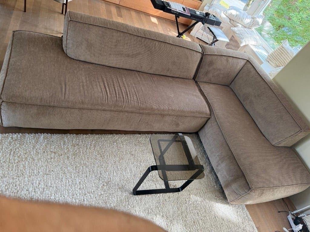 Bibbank, hoekbank, rib, € 1.000, - korting, Ophalen, Hout, Hoekbank, 300 cm of meer