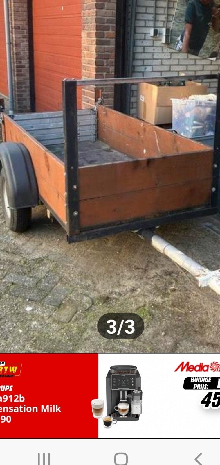 aanhanger 190 bij 150., Ophalen