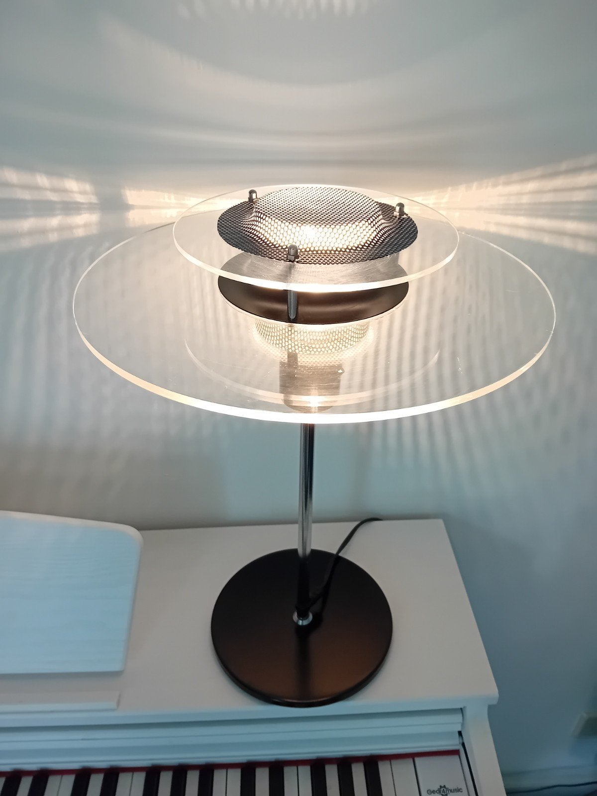 Vintage IKEA Cirkel Tafellamp, Gebruikt, Met schakelaar, E14 (klein), Ophalen of Verzenden