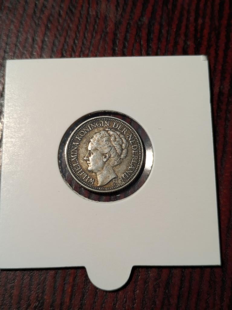 Zilveren Kwartje 1941 Wilhelmina - Kwaliteit: Prachtig (Pr), Zilver, 25 cent, Ophalen of Verzenden, Koningin Wilhelmina