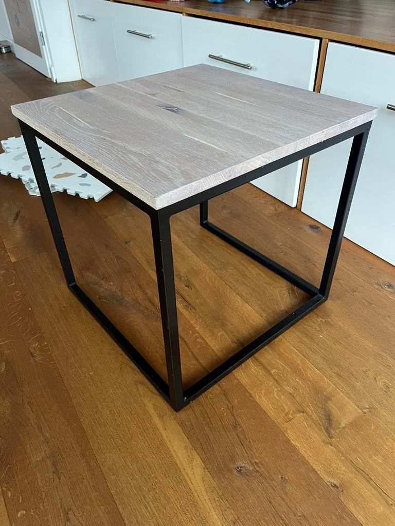 Bijzettafel / salontafel, Huis en Inrichting, Tafels | Salontafels, Ophalen, Gebruikt, 50 tot 100 cm, Vierkant