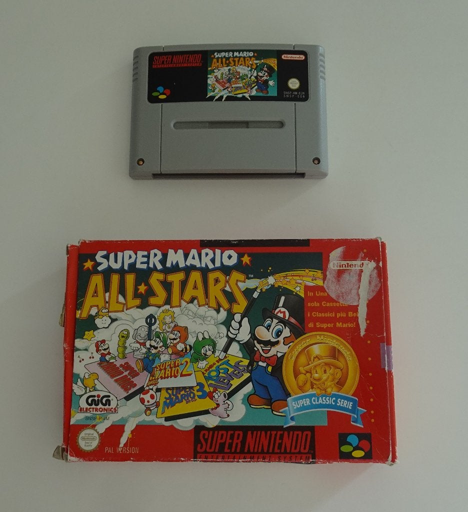Super Mario Allstars met Doosje voor Super Nintendo, Spelcomputers en Games, 1 speler, Zo goed als nieuw, Vanaf 3 jaar, Ophalen