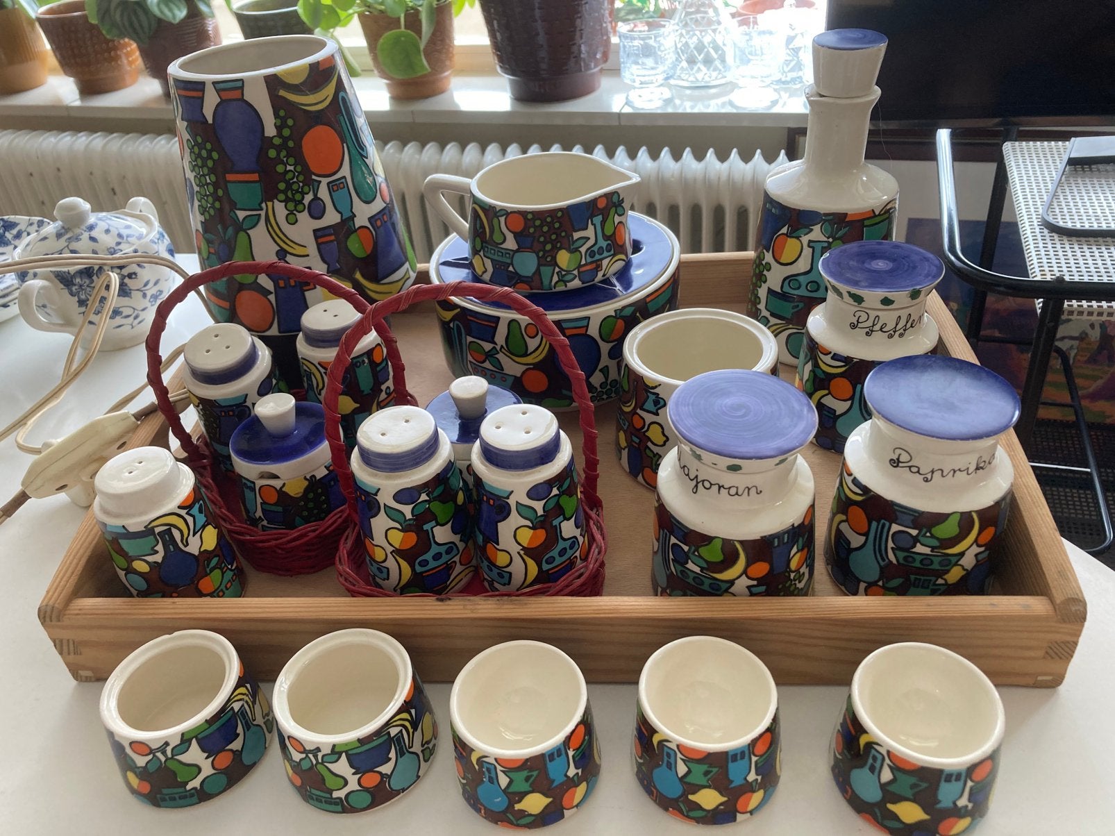 Goebel zeldzaam vintage meerkleurige serviesdelen jaren ‘60, Antiek en Kunst, Ophalen