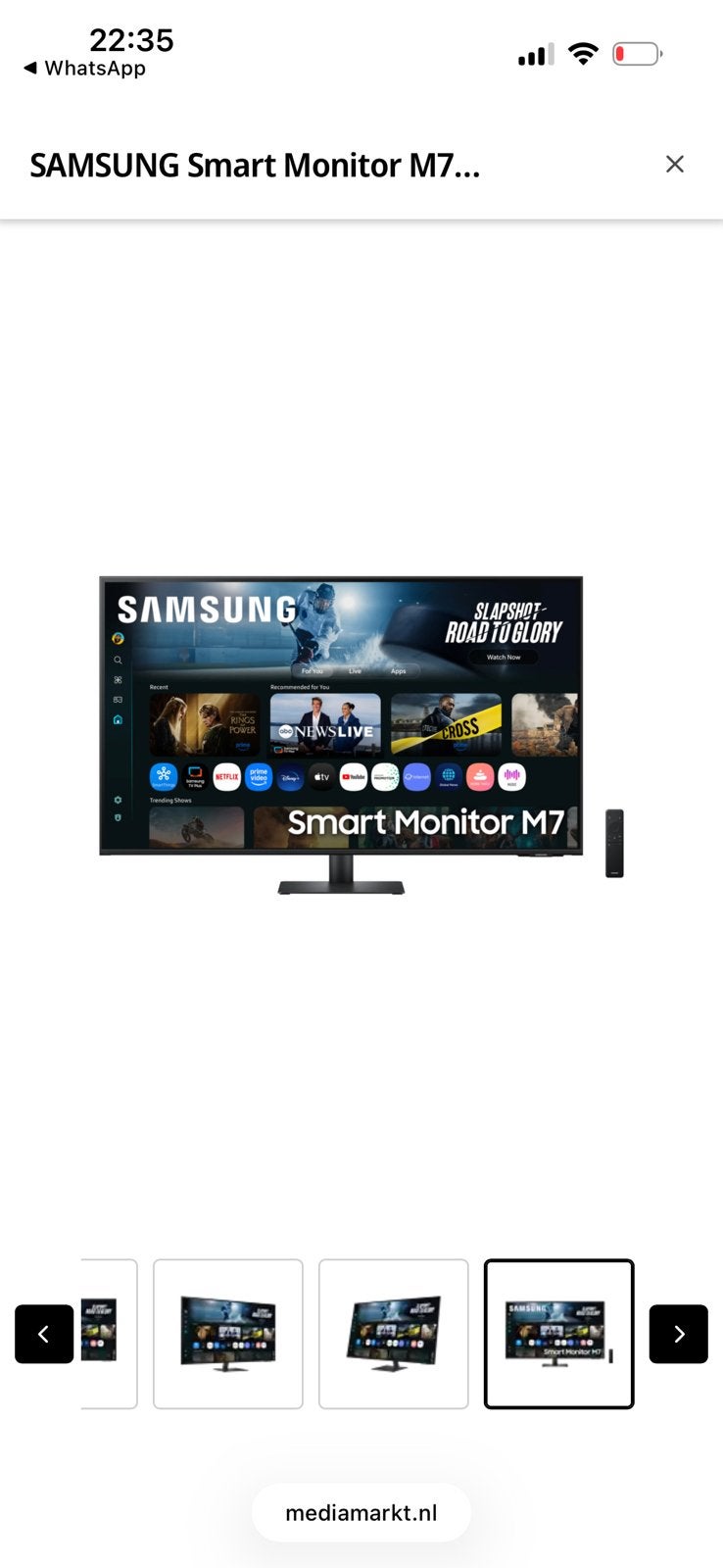 SAMSUNG Smart Monitor M7(nooit gebruikt), Computers en Software, Monitoren, Ophalen, HDMI, Full HD, Zo goed als nieuw