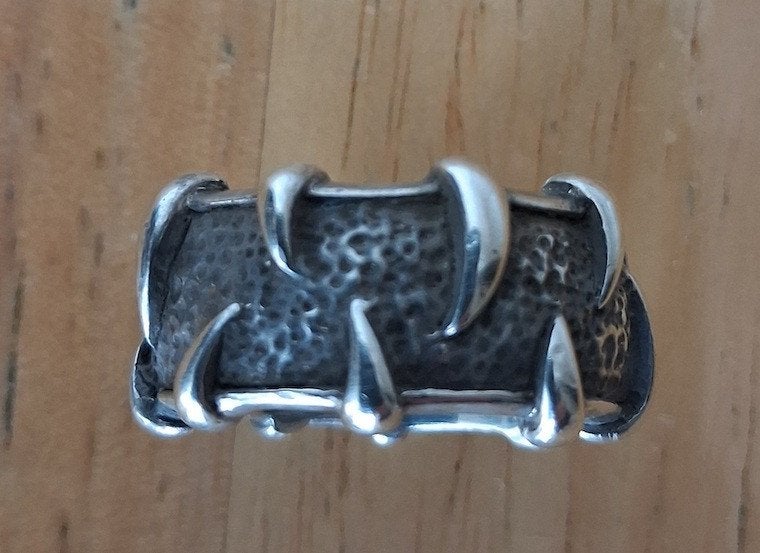 Stevige aparte zilveren ring met katten klauwen, Sieraden, Tassen en Uiterlijk, Ringen, 19 tot 20, Nieuw, Ophalen of Verzenden