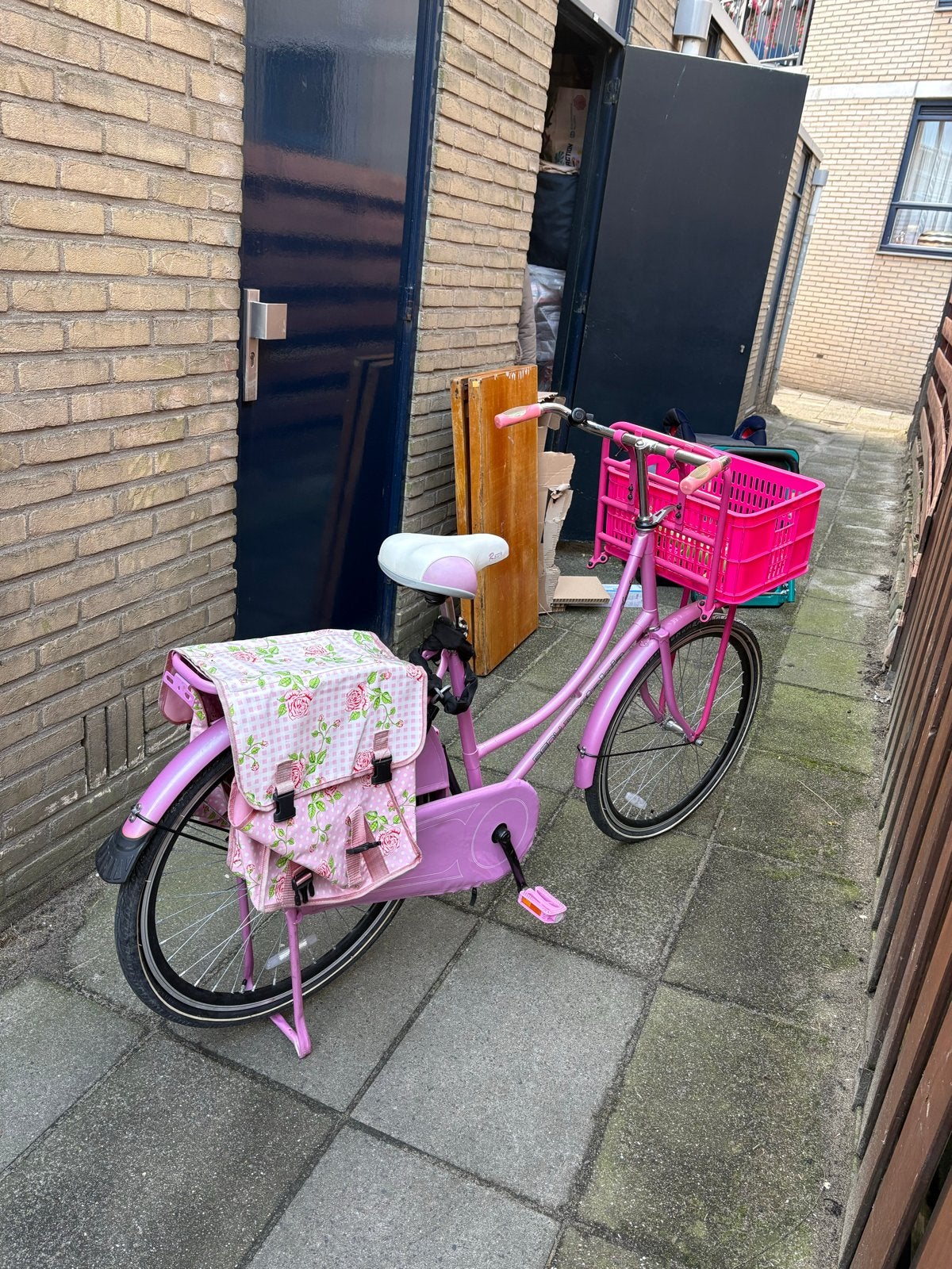 Roze fiets 26 inch met mand en transportrek, Fietsen en Brommers, Ophalen, Gebruikt, 26 inch of meer